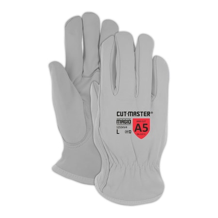 Magid Cut Resistant Gloves, Kevlar, Slip On Cuff, Pearl White, 3XL 12 PK 1255KV4-XXXL